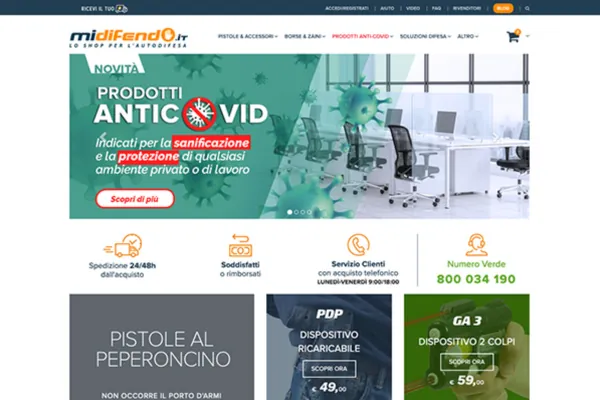 Home page del sito MiDifendo