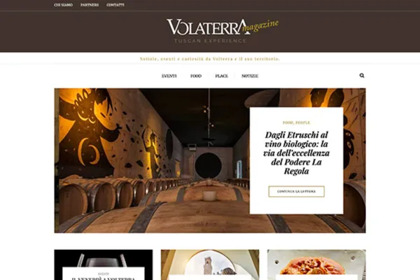 Home page del sito Volaterra Magazine