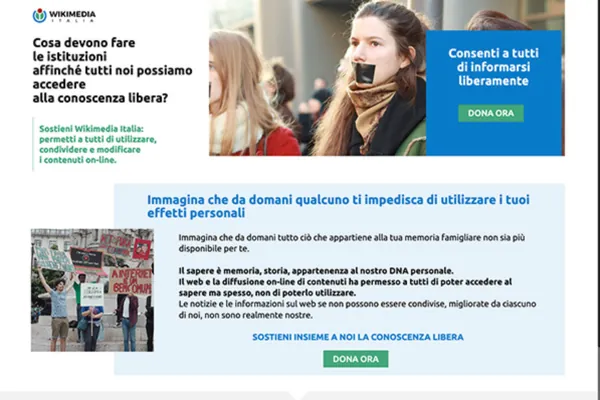Home page del sito Wikimedia Italia